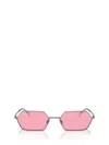 Ray Ban Yevi Bio-based Sunglasses Gunmetal Frame Pink Lenses 55-18 In Grey