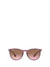 Ray Ban Ray-ban Erika 54mm Gradient Round Sunglasses In Transparent Violet