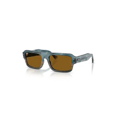 Ray Ban Flacko Bio-based Sonnenbrillen Havana Blau Fassung Braun Glas 53-20
