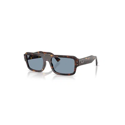 Ray Ban Flacko Bio-based Sonnenbrillen Havana Fassung Blau Glas 53-20 In Brown