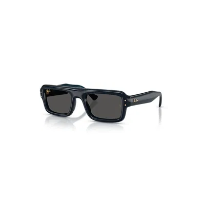 Ray Ban Flacko Puffer Sonnenbrillen Dunkelblau Transparent Fassung Schwarz Glas 52-23