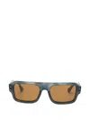 Ray Ban Flacko Rectangle-frame Sunglasses In Blue