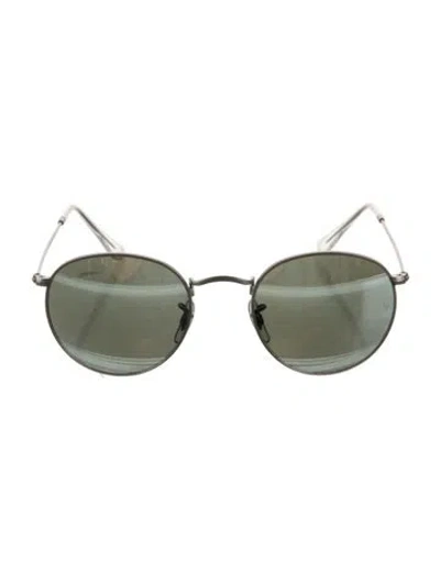 Pre-owned Ray Ban Flash Mirror Round Round Sunglasses In Silver