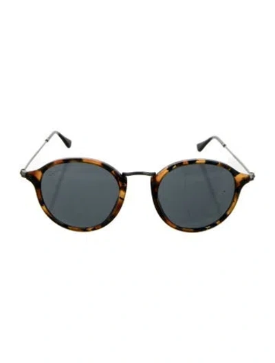 Pre-owned Ray Ban Fleck Round Sunglasses In Brown