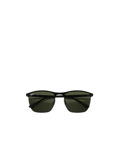 Ray Ban Fog Black Green Classic Logo Sunglasses