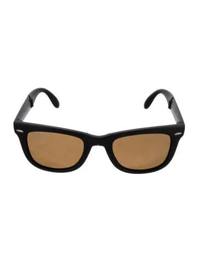 Pre-owned Ray Ban Folding Wayfarer Wayfarer Sunglasses In Black