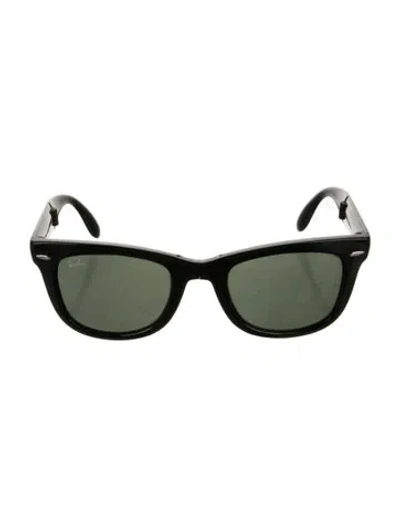 Pre-owned Ray Ban Folding Wayfarer Wayfarer Sunglasses In Black