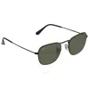 Ray Ban Frank Green Classic G-15 Square Unisex Sunglasses Rb3857 919931 51 In Black / Green