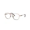 Ray Ban Frank Ii Titanium Optics Eyeglasses Rose Gold Frame Clear Lenses Polarized 48-20 In Gold
