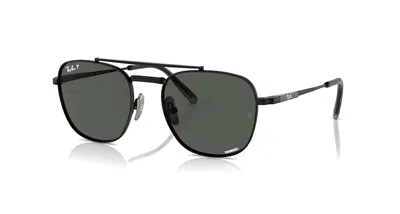 Pre-owned Ray Ban Frank Ii Titanium Rb8258 3141k8 Black W Polarized Dark Grey 51-20-140 In Gray