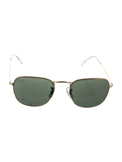 Pre-owned Ray Ban Frank Round Sunglasses In Gold