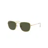Ray Ban Sunglasses Unisex Frank - Gold Frame Green Lenses Polarized 54-20 In Gold