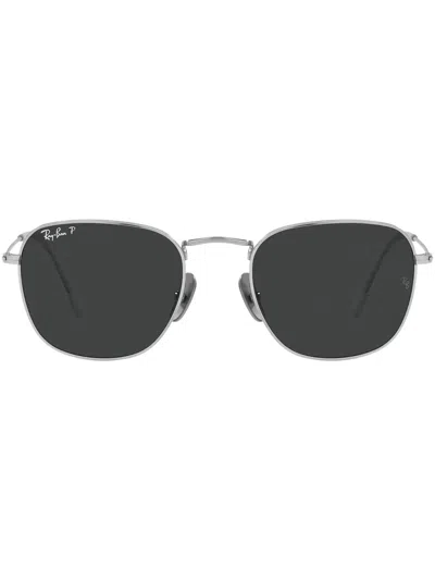 Ray Ban Frank Square Frame Sunglasses In Silver_black_polar