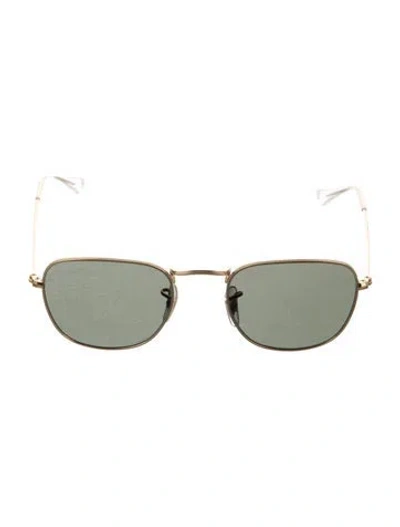 Pre-owned Ray Ban Frank Square Sunglasses In Gold