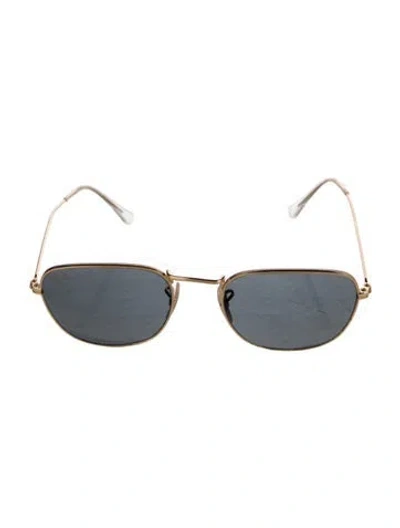 Pre-owned Ray Ban Frank Square Sunglasses In Gold