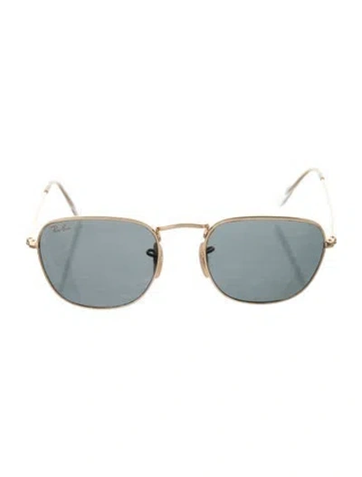 Pre-owned Ray Ban Frank Square Sunglasses In Gold