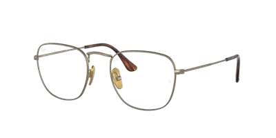 Ray Ban Frank Titanium Optics Eyeglasses Gold Frame Clear Lenses 51-20