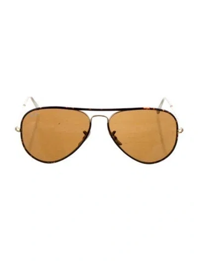 Pre-owned Ray Ban Full Color Aviator Sunglasses In Brown