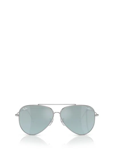 Ray Ban Reverse 62mm Oversize Aviator Sunglasses In Grey Silver