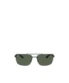 Ray Ban 60mm Rectangular Sunglasses In Green