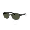 Ray Ban G-15 Green Rectangular Unisex Sunglasses Rb3751 002/31 58 In Green