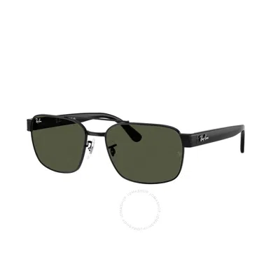 Ray Ban G-15 Green Rectangular Unisex Sunglasses Rb3751 002/31 58