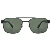 Ray Ban G-15 Green Rectangular Unisex Sunglasses Rb3751 002/31 58 In Green