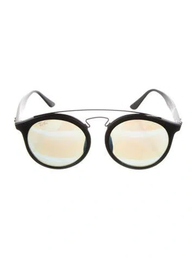 Pre-owned Ray Ban Gatsby I Round Sunglasses In Black