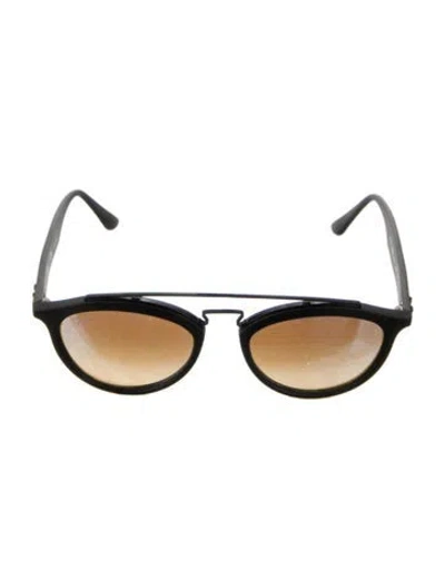 Pre-owned Ray Ban Gatsby Ii Round Sunglasses In Black