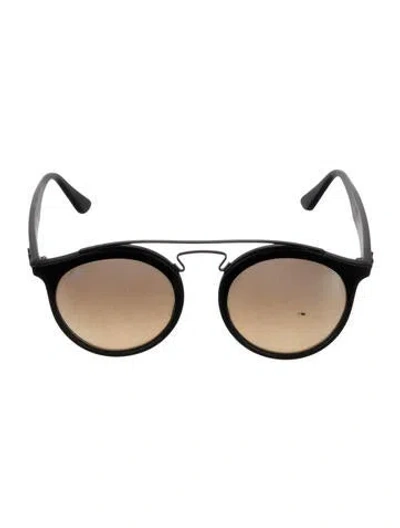 Pre-owned Ray Ban Gatsby Large Round Sunglasses In Black