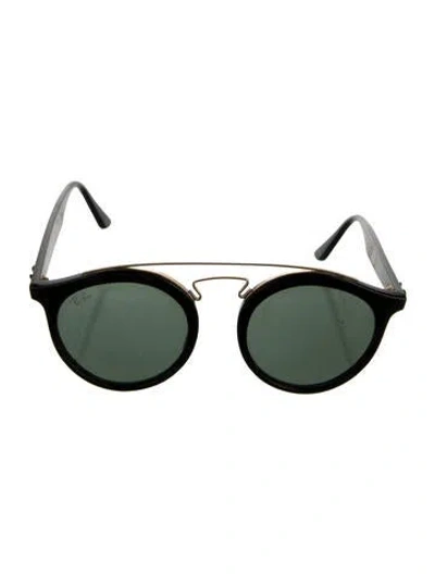 Pre-owned Ray Ban Gatsby Round Sunglasses In Black