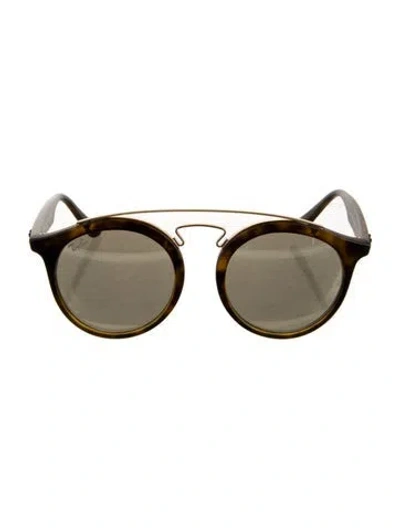 Pre-owned Ray Ban Gatsby Round Sunglasses In Brown