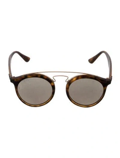 Pre-owned Ray Ban Gatsby Round Sunglasses In Brown