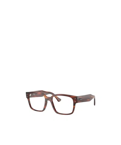Ray Ban Geometric Flat Mirror In Brown