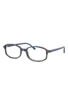 Ray Ban Sam Optics Eyeglasses Transparent Blue Frame Clear Lenses Polarized 54-19 In Blue