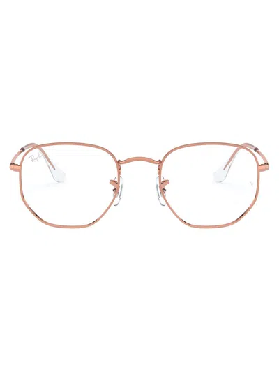 Ray Ban Geometric-frame Glasses In Pink