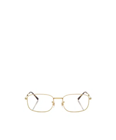 Ray Ban Geometric Frame Plain Mirror In Gold