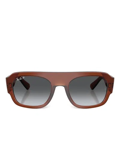 Ray Ban Geometric-frame Sunglasses In Red
