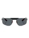 Ray Ban Geometric-frame Textured Sunglasses In Silver