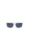 Ray Ban 60mm Rectangular Sunglasses In Metallic