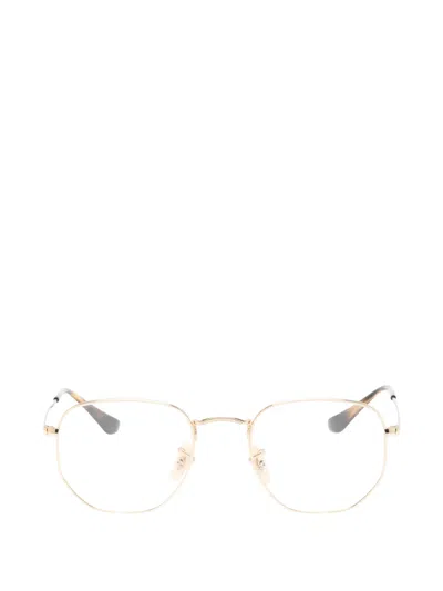 Ray Ban Geometric-frame Glasses In Gold