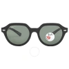 Ray Ban Gina Polarized Green Square Unisex Sunglasses Rb4399 901/58 53 In Black / Green