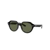 Ray Ban Sunglasses Unisex Gina - Black Frame Green Lenses Polarized 51-21 In Black