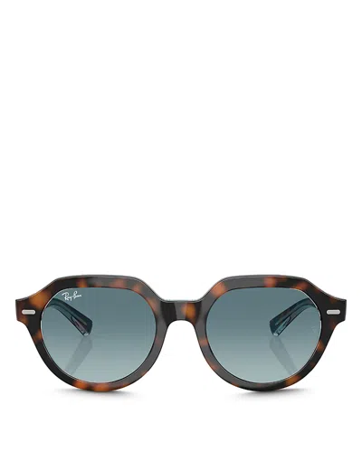 Ray Ban Ray-ban Gina Square Sunglasses, 53mm In Blue Grad
