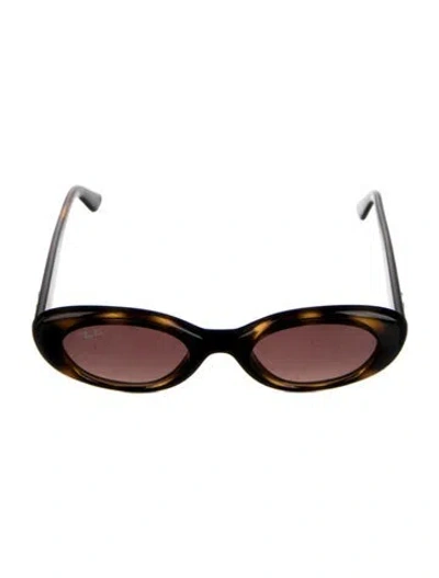 Pre-owned Ray Ban Kids' Girls' Round Acetate Sunglasses In Brown