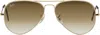 Ray Ban Gold Aviator Gradient Sunglasses In 001/51