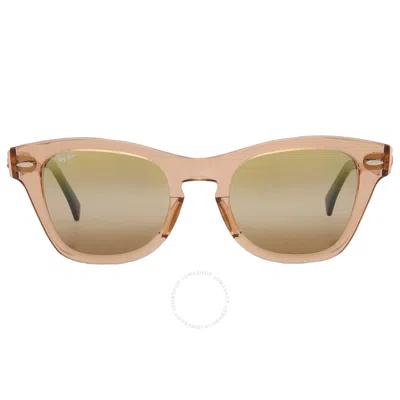 Ray Ban Gold Gradient Mirror Square Unisex Sunglasses Rb0707sm 6449g7 50 In Pink