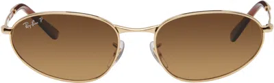 Ray Ban Ray-ban Womens Gold Rb3734 Oval-frame Metal Sunglasses