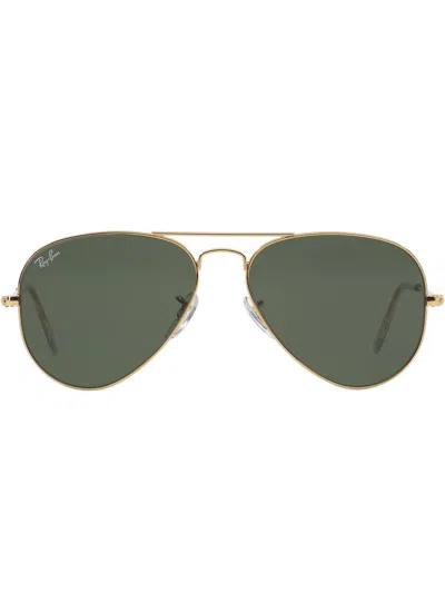 Ray Ban Rb3025 Aviator-frame Sunglasses In Gold