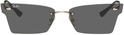 Ray Ban Gold Xime Sunglasses In Gold Dark Grey